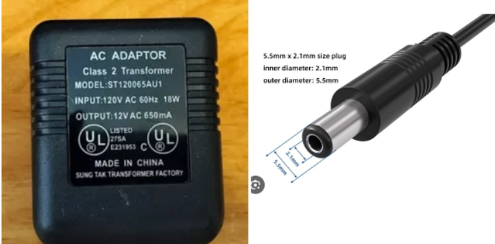 *Brand NEW*12V AC 650mA AC Adapter Class 2 Transformer Model: ST120065AU1 Power Supply